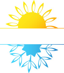 Sun snowflake symbol air conditioner signboard