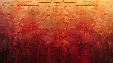 Obraz premium A brick wall with a gradient from orange to red.