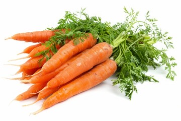 Fresh carrots on white surface. Neural network AI generated