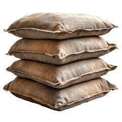 Pile of cement bag isolated on transparent background