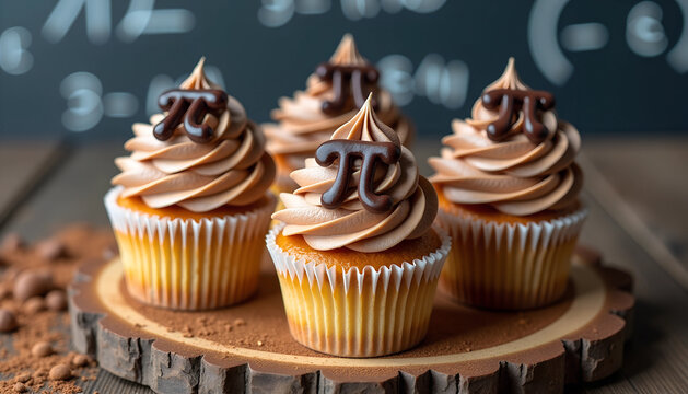 Chocolate Pi cupcakes for Pi Day celebration
