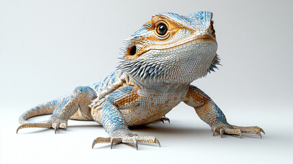Obraz premium a lizard with a blue and orange pattern on its body