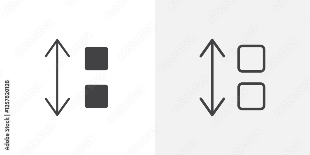 Poster Apps sort icons vectors illustrations in black fill and liner versions