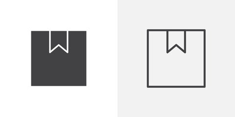 Box icons vectors illustrations in black fill and liner versions