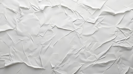 Crumpled white abstract paper sheet texture