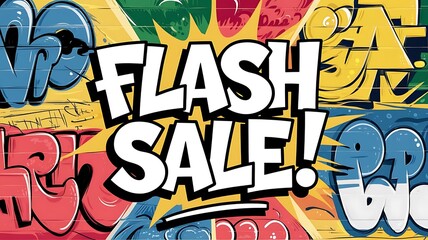 Fototapeta premium Flash Sale Announcement Graffiti Style Design