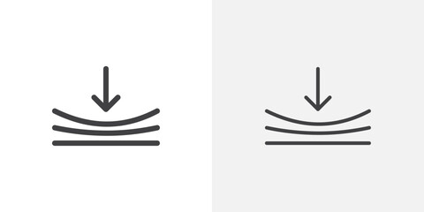 Compress icons vectors illustrations in black fill and liner versions