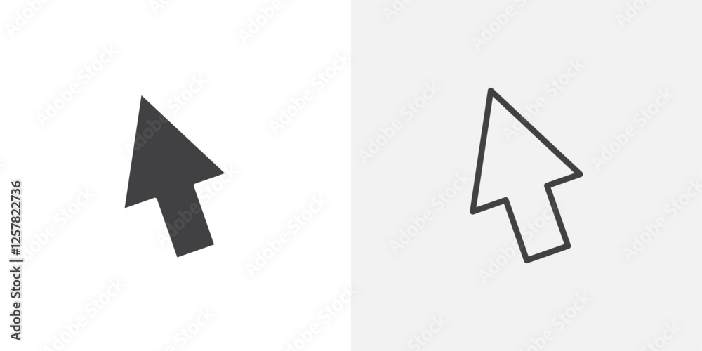 Poster cursor icons vectors illustrations in black fill and liner versions