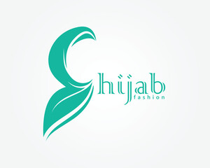 creative hijab style logo for a woman wearing a hijab abstract logo design template