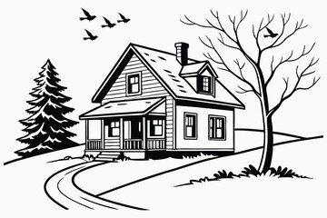 Winter Haven A Cozy Retreat in the Snow black color line