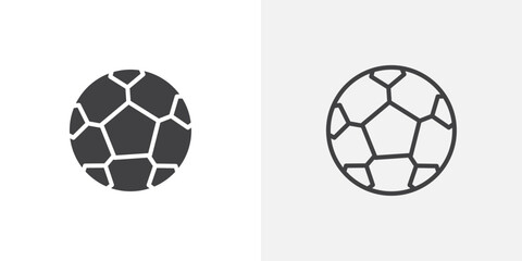 Football icons vectors illustrations in black fill and liner versions