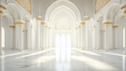 Fototapeta premium Grandiose White Palace Interior: Architectural Marvel