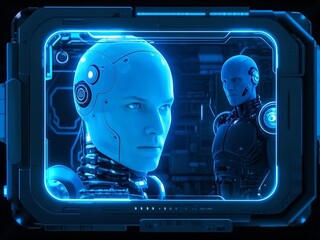 artificial robot with AI Technology 