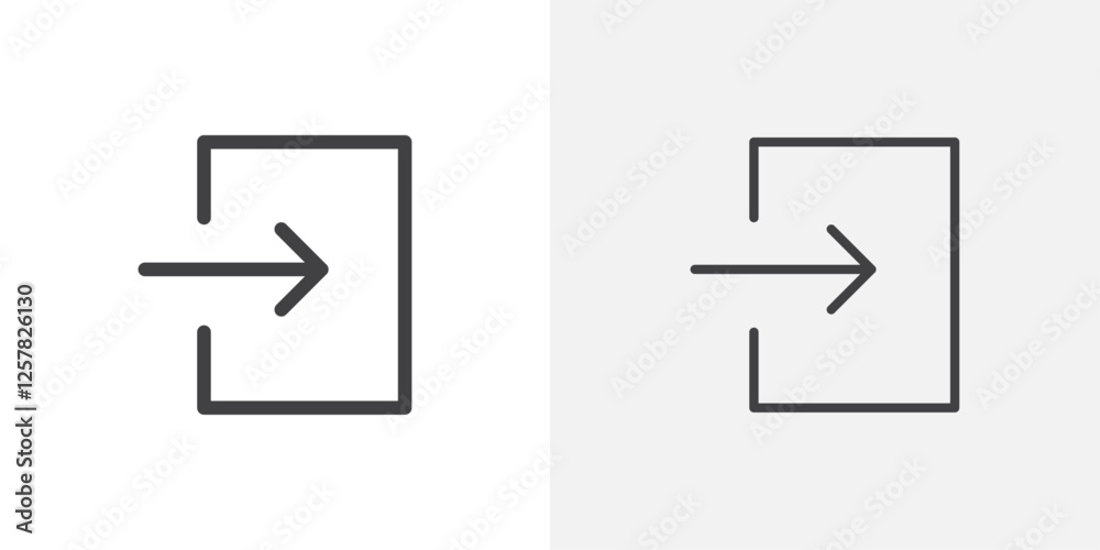 Poster log out icons vectors illustrations in black fill and liner versions