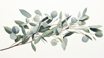 Obraz premium cascading eucalyptus leaves illustration