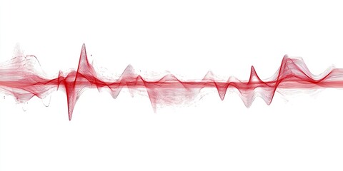 Abstract Red Waveform Graphic