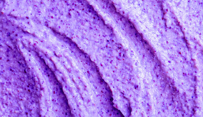 Lilac berry yogurt ice cream with blueberries, blackberries and bilberries. Fresh fruit and berry...