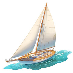 Fototapeta premium Sailing Yacht on the Ocean