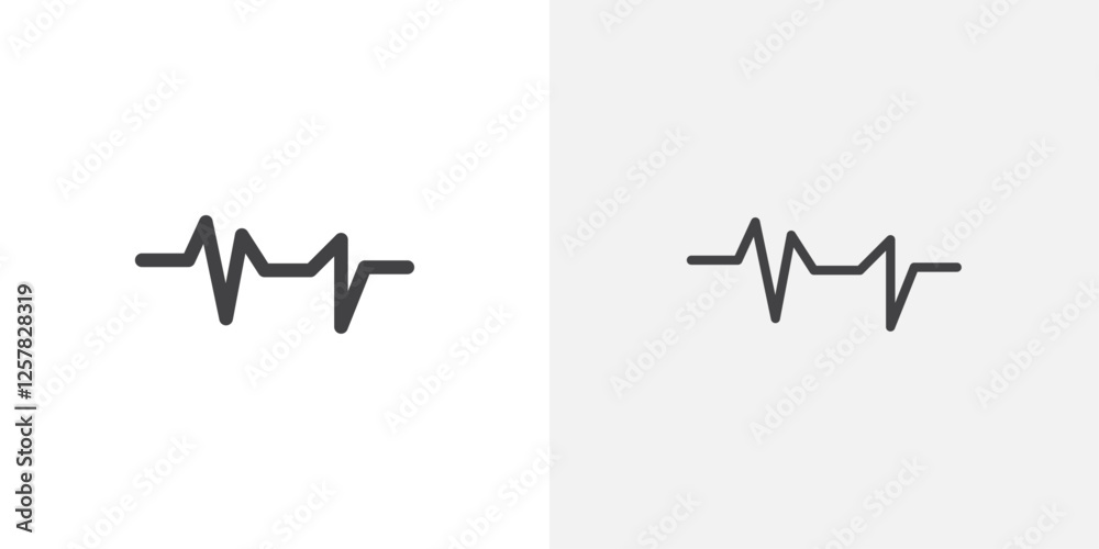 Aufkleber pulse icons vectors illustrations in black fill and liner versions