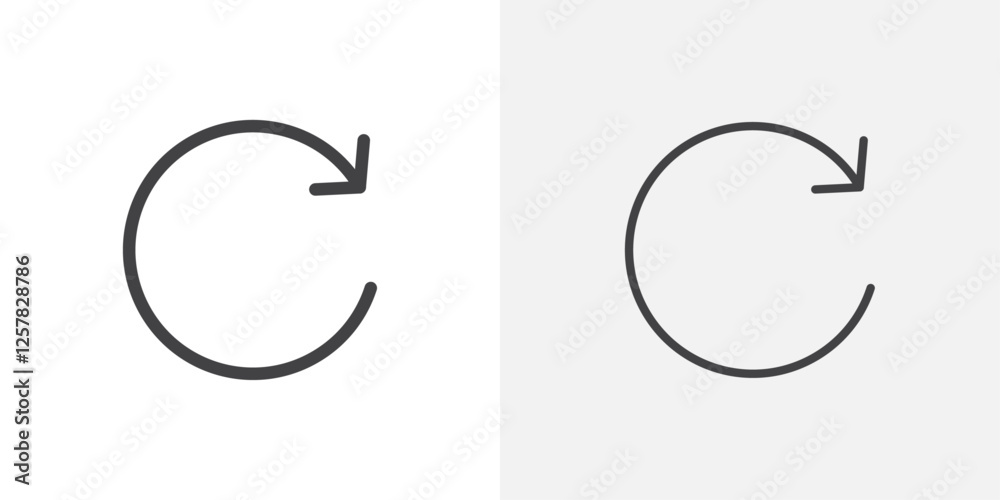 Poster rotate right icons vectors illustrations in black fill and liner versions
