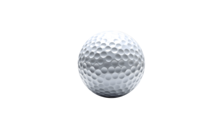High-Resolution Close-up of a Golf Ball transparent background, PNG. A crisp, clean, studio shot of a golf ball isolated white.