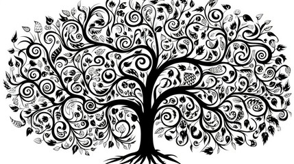 Obraz premium whimsical doodles black and white