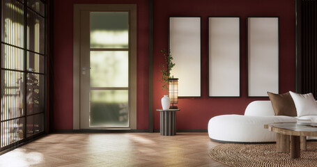 viva magenta color Living room muji minimal style