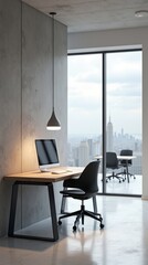 Fototapeta premium Minimalist Industrial Office