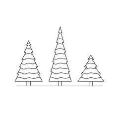 Fototapeta premium Artistic pine tree illustrations capturing nature’s serenity