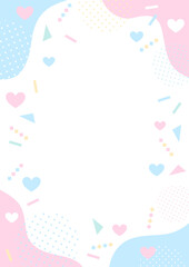 おしゃれでポップなハート柄のフレーム