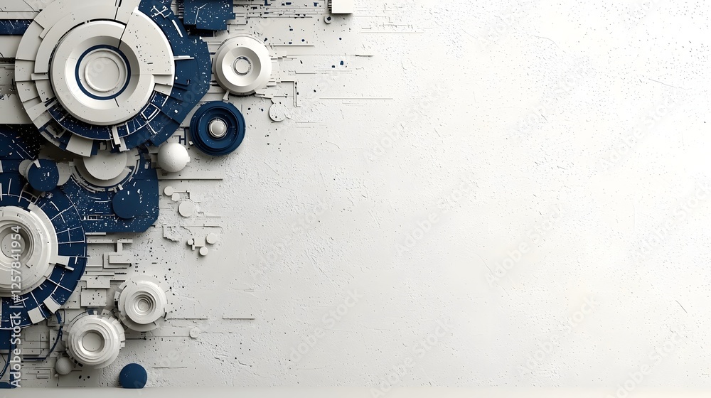 Wall mural minimalistic and modern abstract business presentation backdrop with sophisticated navy blue and whi
