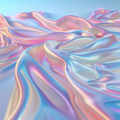 Obraz premium Soft Pastel Satin Waves in Dreamy Light.