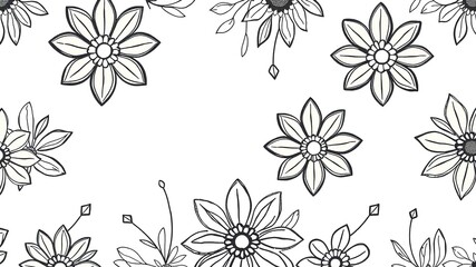 Fototapeta premium Geometric Elegance: Journal with Line Paper and Floral Motifs