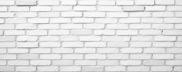 Obraz premium Aged white brick, uneven texture, rustic charm, interior design, grunge brick