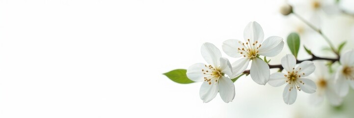 Airborne jasmine flowers, pristine white petals against a stark white backdrop , botanical, closeup, texture