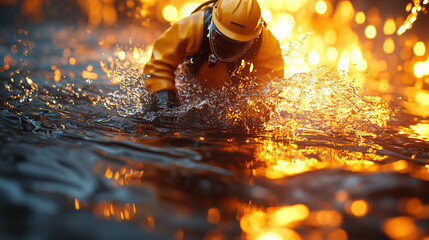 a toy is floating in the water