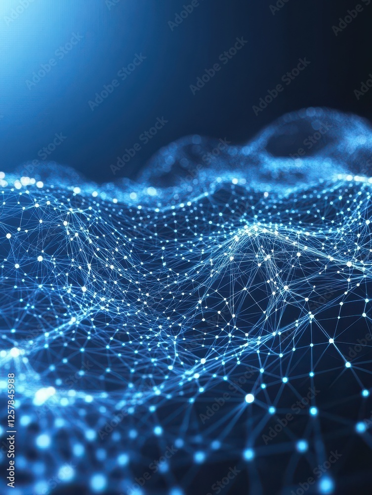 Poster abstract technology background. polygonal with connecting dots and lines. data and technology concep