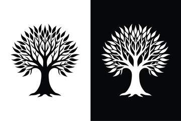 Sycamore tree icon vector on White Background ,Vector Art Illustration on white background.