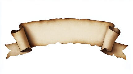 Vintage Brown Aged Scroll Banner