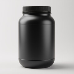 black plastic bottle Mockup of advertising product. Generative ai.