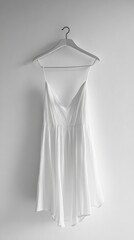 Simple White Pleated Dress - Minimalist Fashion