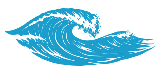 A Sea Wave Silhouette Vector Art and  silhouette on a white background 