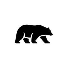 Fototapeta premium Simple Black Animal Silhouette Logo Bear