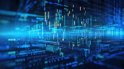 Obraz premium technology blue data background