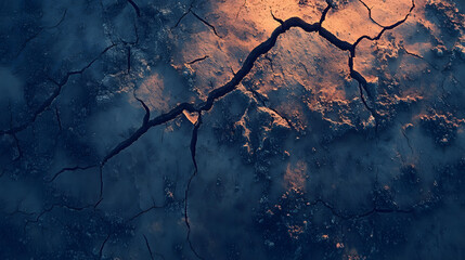 Aerial View of Cracked Earth Drought Texture Dry Land Surface