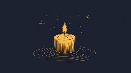 Fototapeta premium Floating Candle: A Symbol of Peace and Warmth