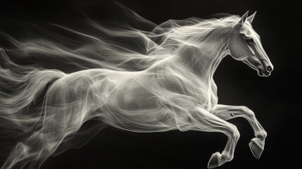 Naklejka premium Abstract Horse in Motion - A Stunning Artistic Masterpiece