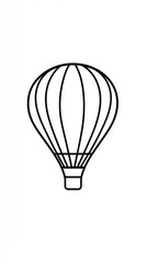 Hot Air Balloon Line Art Illustration