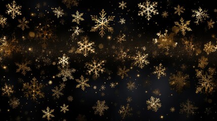 photo gold snowflakes on black