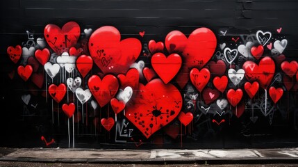 love black and red hearts